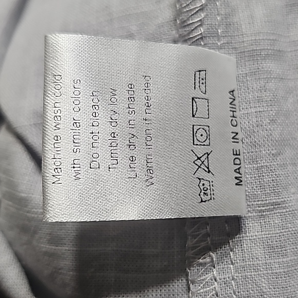 Unbranded Men's X-Large Gray Linen Blend Button Front Shirt with Pockets NWOT - Picture 8 of 13